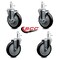 Service Caster 5'' Black Poly Wheel Swivel 7/16'' Grip Ring Stem Caster Set 2 Brakes, 4PK SCC-GR20S514-PPUB-BLK-TLB-716138-2S2 - alternate 3